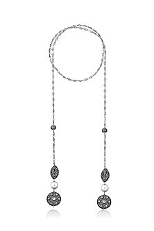 Black Rhodium Finish Scarf Necklace