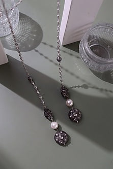 Black Rhodium Finish Scarf Necklace
