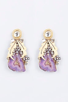 Gold Plated Agate Earrings