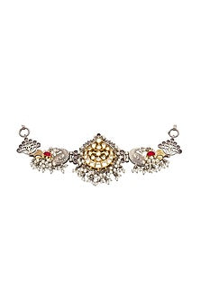 Two-Tone Finish Semi-Precious Stone Choker Necklace