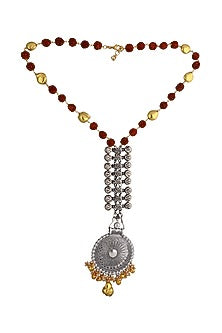 Two-Tone Finish Rudraksha Beads Temple Long Necklace