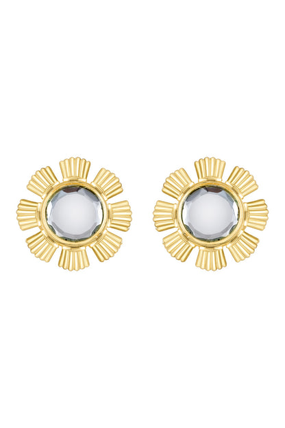 Gold Plated Mirror Stud Earrings