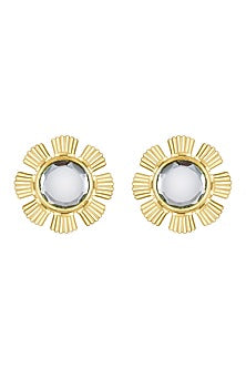 Gold Plated Mirror Stud Earrings
