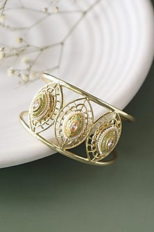 Gold Finish Crystal Enameled Bracelet