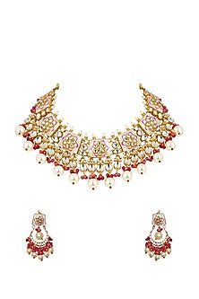 Gold Finish Handcrafted Pearl Necklace Set