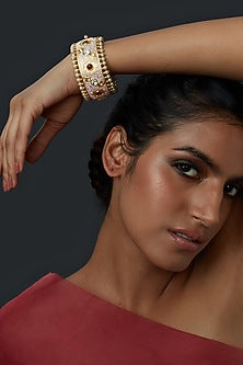 Gold Plated Pearl Bangle