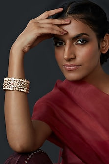 Gold Plated Kundan Polki Bangle