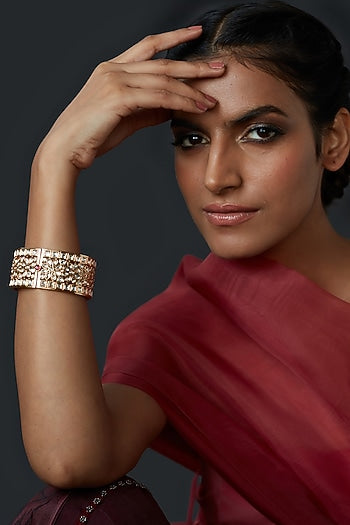 Gold Plated Kundan Polki Bangle