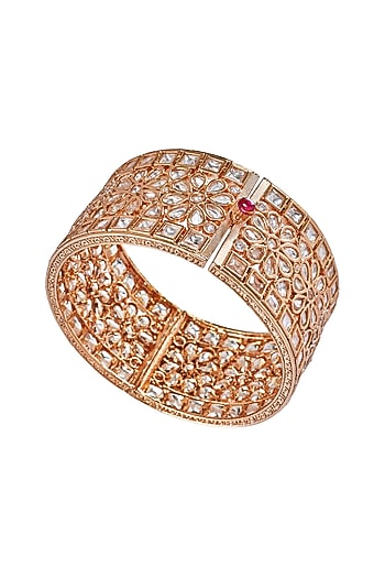 Gold Plated Kundan Polki Bangle