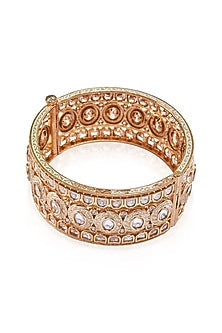 Gold Plated Bangle With Kundan Polki