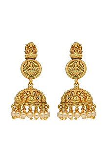 Gold Plated Kundan Polki Temple Lakshmi Necklace Set