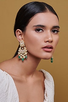 Gold Finish Pearl Handcrafted Earrings