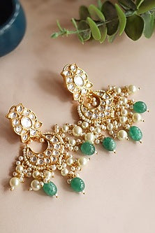 Gold Finish Pearl Handcrafted Earrings