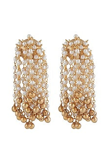 Gold Plated Pearl Dangler Earrings