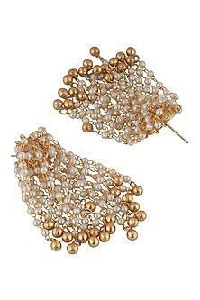 Gold Plated Pearl Dangler Earrings