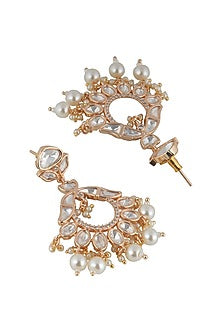 Gold Plated Kundan Polki Chandbali Earrings