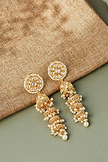 Gold Plated Kundan Polki Jhumka Earrings