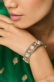 Gold Plated Kundan Polki Bangle