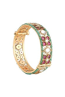 Gold Plated Kundan Polki Bangle