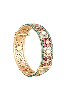 Gold Plated Kundan Polki Bangle