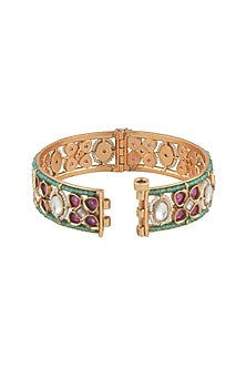 Gold Plated Kundan Polki Bangle