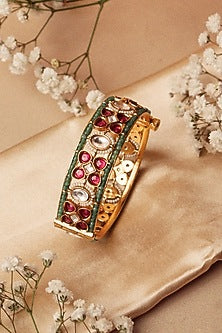 Gold Plated Kundan Polki Bangle
