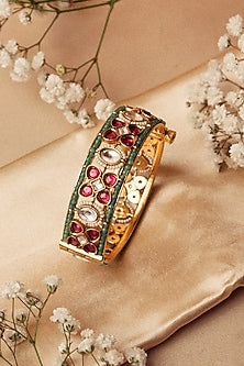 Gold Plated Kundan Polki Bangle