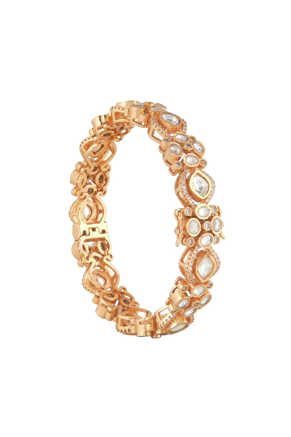 Gold Plated Kundan Polki Bangle