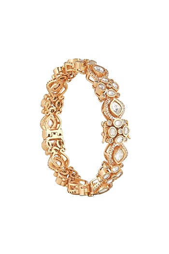 Gold Plated Kundan Polki Bangle