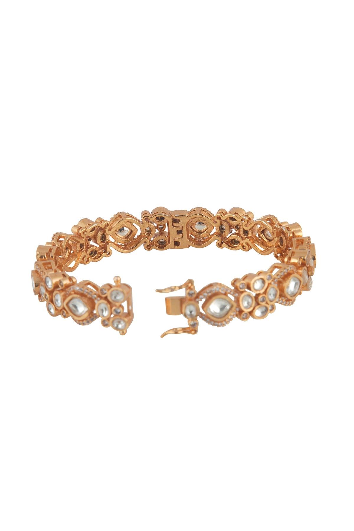 Gold Plated Kundan Polki Bangle