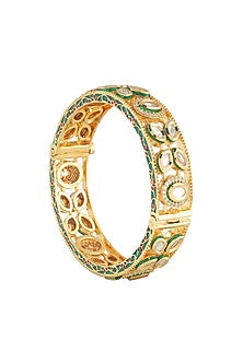 Gold Plated Kundan Polki Bangle
