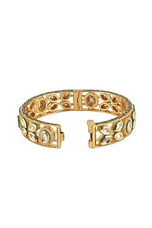 Gold Plated Kundan Polki Bangle