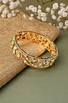 Gold Plated Kundan Polki Bangle