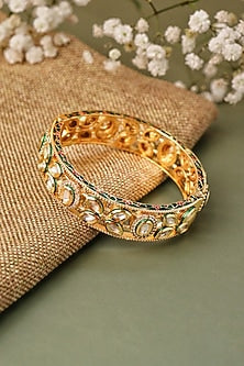 Gold Plated Kundan Polki Bangle