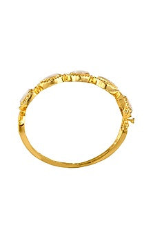 Gold Finish Kundan Polki Handcrafted Bangle