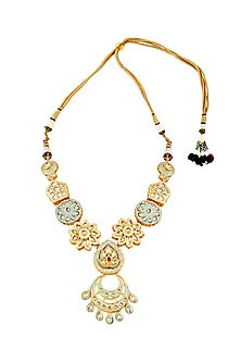 Gold Finish Handcrafted Enameled Long Necklace