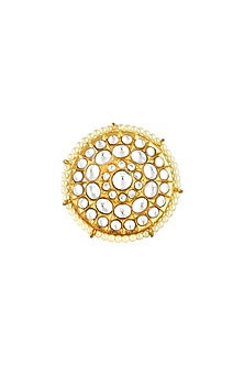 Gold Finish Pearl Handcrafted Ring