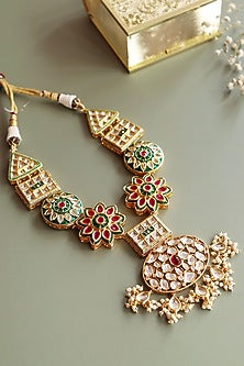 Gold Finish Handcrafted Enameled Necklace Set