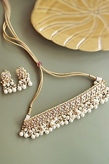 Gold Finish Handcrafted Choker Necklace Set