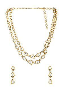 Gold Finish Handcrafted Layered Necklace Set