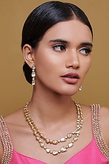 Gold Finish Handcrafted Layered Necklace Set