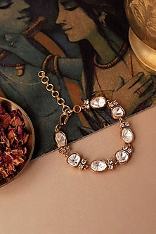 Gold Plated Polki Diamond Bracelet