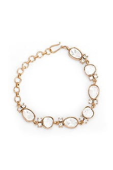 Gold Plated Polki Diamond Bracelet