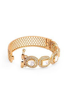 Gold Plated Kundan Polki Bangle