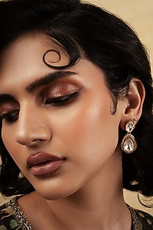 Gold Plated Gemstone Dangler Earrings