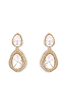 Gold Plated Gemstone Dangler Earrings