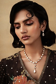 Gold Plated Kundan Polki Necklace Set