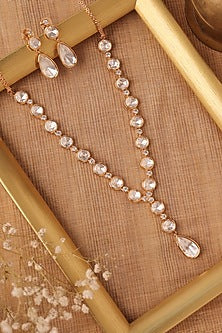 Gold Plated Kundan Polki Necklace Set