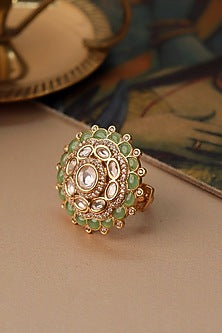 Gold Plated Kundan Polki Ring
