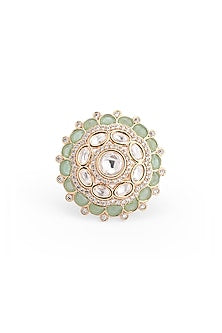 Gold Plated Kundan Polki Ring
